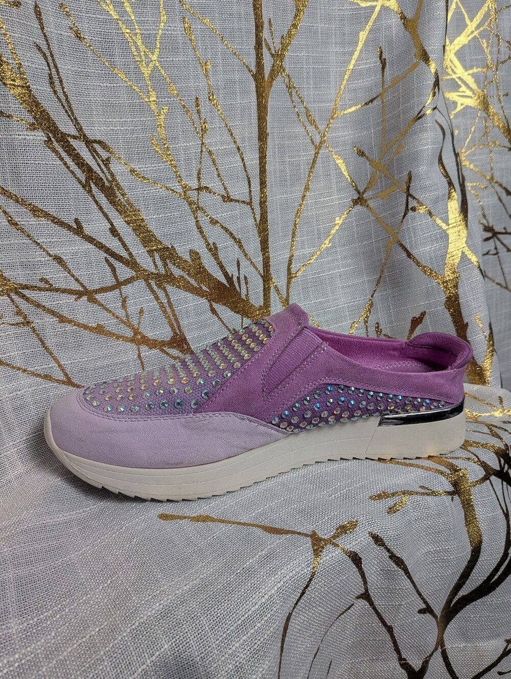 Women’s Slip-On Sneakers with Iridescent Studs - Picture 3 of 4